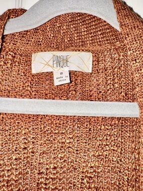 Pinque Metallic Copper Knit Cardigan
